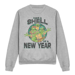 Teenage Mutant Ninja Turtles Unisex Adult Shell Of A New Year Sweatshirt - XXL, Sport Heather