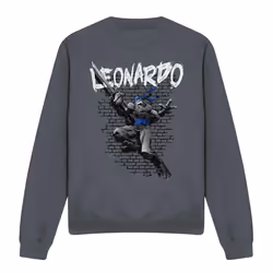 Teenage Mutant Ninja Turtles Unisex Adult Leonardo Sweatshirt - S, Charcoal