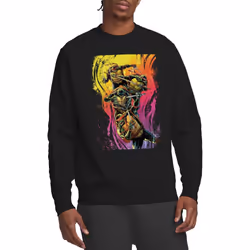 Teenage Mutant Ninja Turtles Unisex Adult Hot Rainbow Warriors Sweatshirt - XXL, Black
