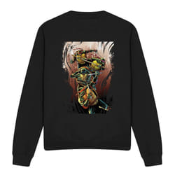 Teenage Mutant Ninja Turtles Unisex Adult Earthy Rainbow Warriors Sweatshirt - S, Black