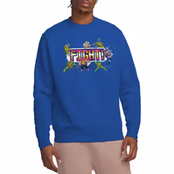 Teenage Mutant Ninja Turtles Unisex Adult Arcade Fight Sweatshirt - XL, Royal Blue