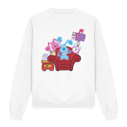 Blue's Clues & You! Unisex Adult Friends Forever Sweatshirt - S, White