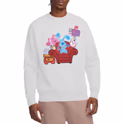 Blue's Clues & You! Unisex Adult Friends Forever Sweatshirt - S, White