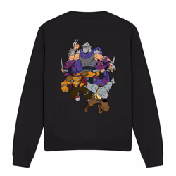 Teenage Mutant Ninja Turtles Unisex Adult Shredder And Foot Clan Sweatshirt - S, Black