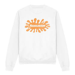 Nickelodeon Unisex Adult Retro Splat Logo Sweatshirt - L, White