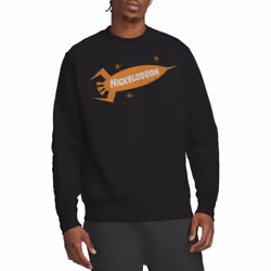 Nickelodeon Unisex Adult Retro Rocket Logo Sweatshirt - XXL, Black