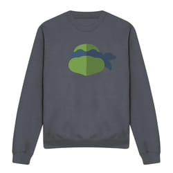 Teenage Mutant Ninja Turtles Unisex Adult Leonardo Face Sweatshirt - XXL, Charcoal