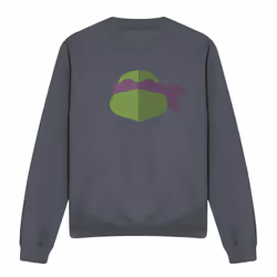 Teenage Mutant Ninja Turtles Unisex Adult Donatello Face Sweatshirt - M, Charcoal