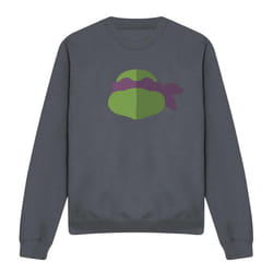 Teenage Mutant Ninja Turtles Unisex Adult Donatello Face Sweatshirt - M, Charcoal