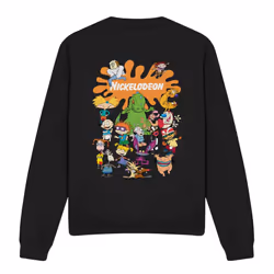 Nickelodeon Unisex Adult Splat Group Sweatshirt - S, Black