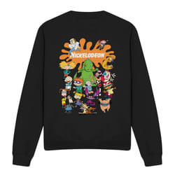 Nickelodeon Unisex Adult Splat Group Sweatshirt - XXL, Black