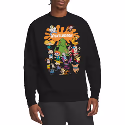 Nickelodeon Unisex Adult Splat Group Sweatshirt - XXL, Black