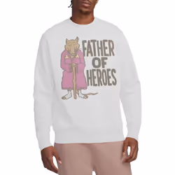 Teenage Mutant Ninja Turtles Unisex Adult Father Of Heroes Sweatshirt - XL, White