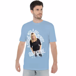 Medium Mens Go Figure T-Shirt - M, Light Blue
