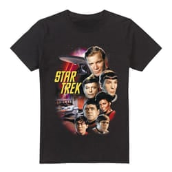 Star Trek Mens The Classic Crew T-Shirt - XXL, Black