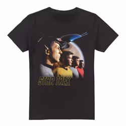 Star Trek Mens Forward to Adventure T-Shirt - XL, Black