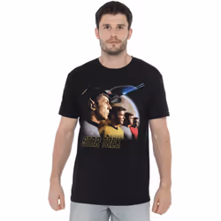 Star Trek Mens Forward to Adventure T-Shirt - 4XL, Black