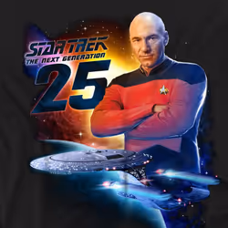 Star Trek Mens The Next Generation 25 T-Shirt - S, Black