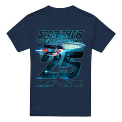 Star Trek Mens Enterprise 25 T-Shirt - L, Navy