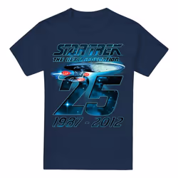 Star Trek Mens Enterprise 25 T-Shirt - XXL, Navy