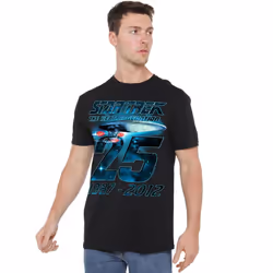 Star Trek Mens Enterprise 25 T-Shirt - M, Black