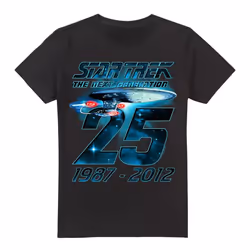 Star Trek Mens Enterprise 25 T-Shirt - 3XL, Black