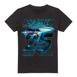 Star Trek Mens Enterprise 25 T-Shirt - 3XL, Black