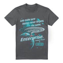 Star Trek Mens Never Forget T-Shirt - 3XL, Charcoal
