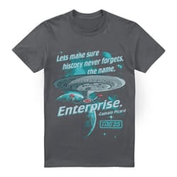 Star Trek Mens Never Forget T-Shirt - 4XL, Charcoal