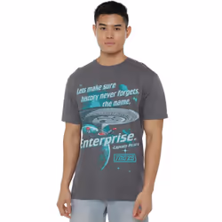 Star Trek Mens Never Forget T-Shirt - XL, Charcoal