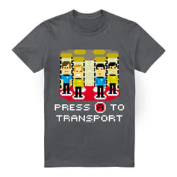 Star Trek Mens Press A to Transport T-Shirt - XL, Charcoal