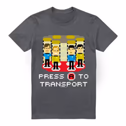 Star Trek Mens Press A to Transport T-Shirt - 3XL, Charcoal