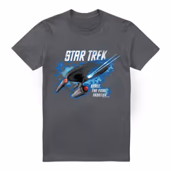 Star Trek Mens The Final Frontier T-Shirt - XXL, Charcoal