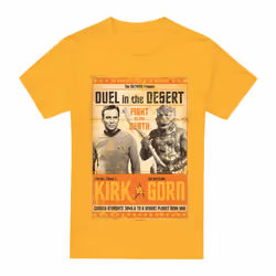 Star Trek Mens Duel in the Desert T-Shirt - S, Gold