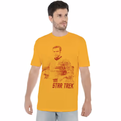 Star Trek Mens Words Captain Kirk T-Shirt - 3XL, Gold
