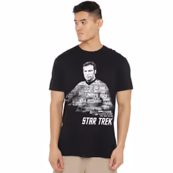 Star Trek Mens Words Captain Kirk T-Shirt - S, Black