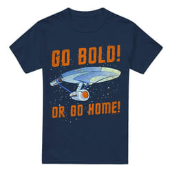 Star Trek Mens Go Bold T-Shirt - L, Navy