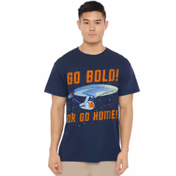 Star Trek Mens Go Bold T-Shirt - 5XL, Navy