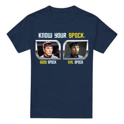 Star Trek Mens Know Your Spock T-Shirt - S, Navy