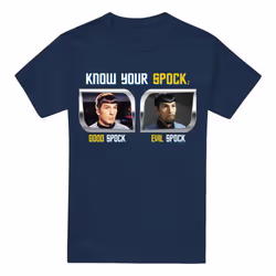 Star Trek Mens Know Your Spock T-Shirt - XL, Navy