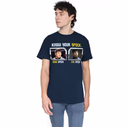 Star Trek Mens Know Your Spock T-Shirt - XL, Navy