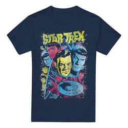 Star Trek Mens Classic Crew Illustrated T-Shirt - M, Navy