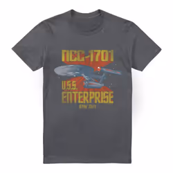 Star Trek Mens NCC-1701 T-Shirt - 4XL, Charcoal