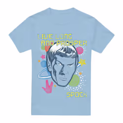 Star Trek Mens Spock Japanese T-Shirt - S, Light Blue