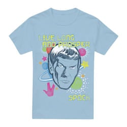 Star Trek Mens Spock Japanese T-Shirt - 3XL, Light Blue