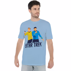 Star Trek Mens Phasers Ready T-Shirt - XXL, Light Blue