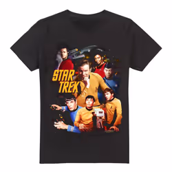 Star Trek Mens At the Controls T-Shirt - L, Black