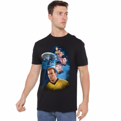 Star Trek Mens Among the Stars T-Shirt - S, Black