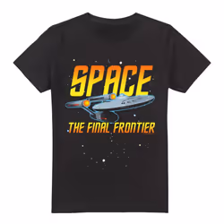 Star Trek Mens Space T-Shirt - M, Black