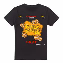 Star Trek Mens Tribble Trouble T-Shirt - L, Black